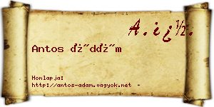 Antos Ádám névjegykártya