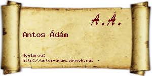 Antos Ádám névjegykártya